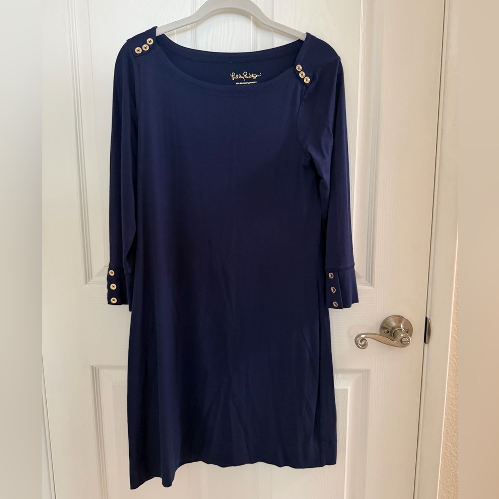 Lilly Pulitzer Sophie Dress - Navy with  Gold Buttons